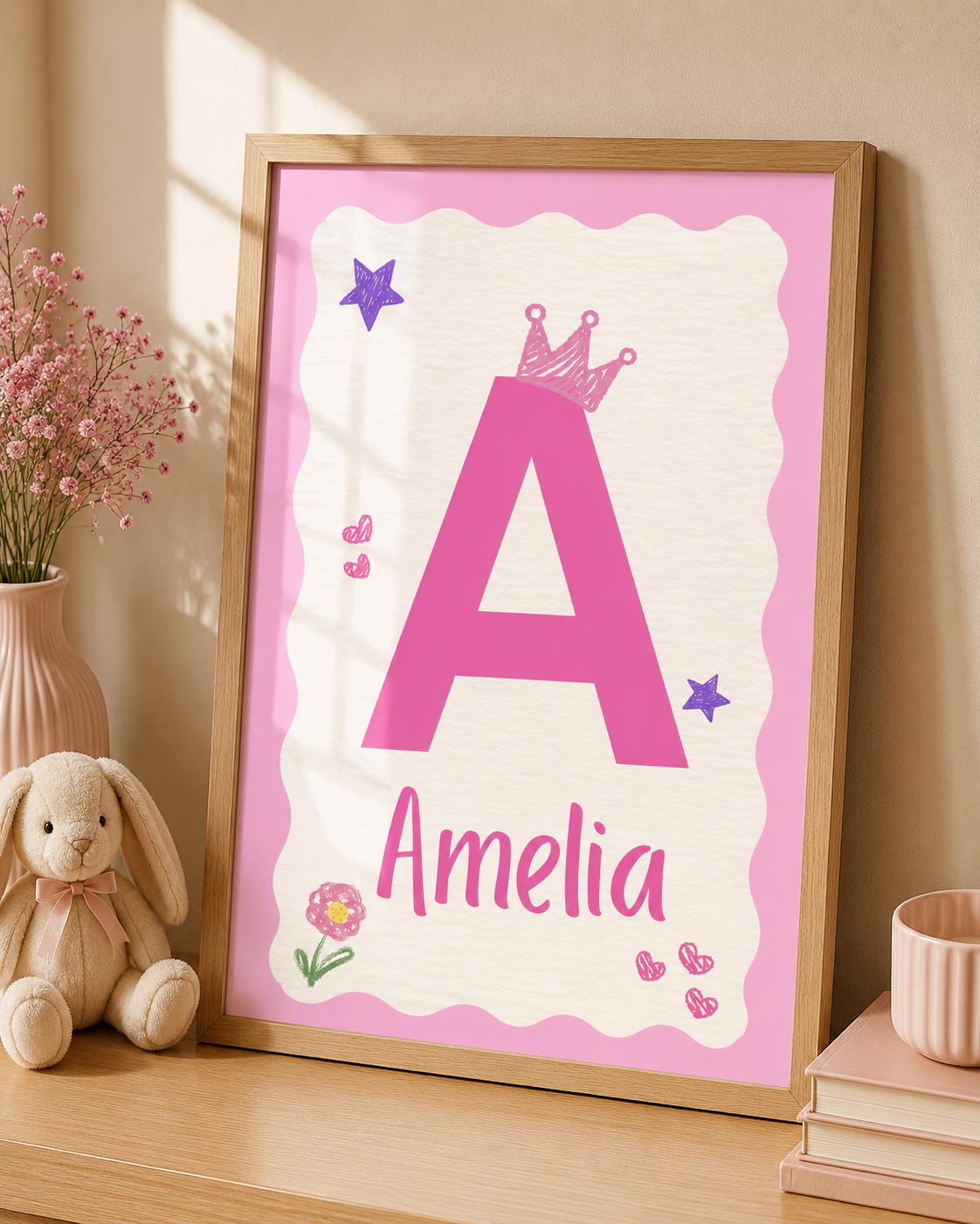 Pink Initial Prints