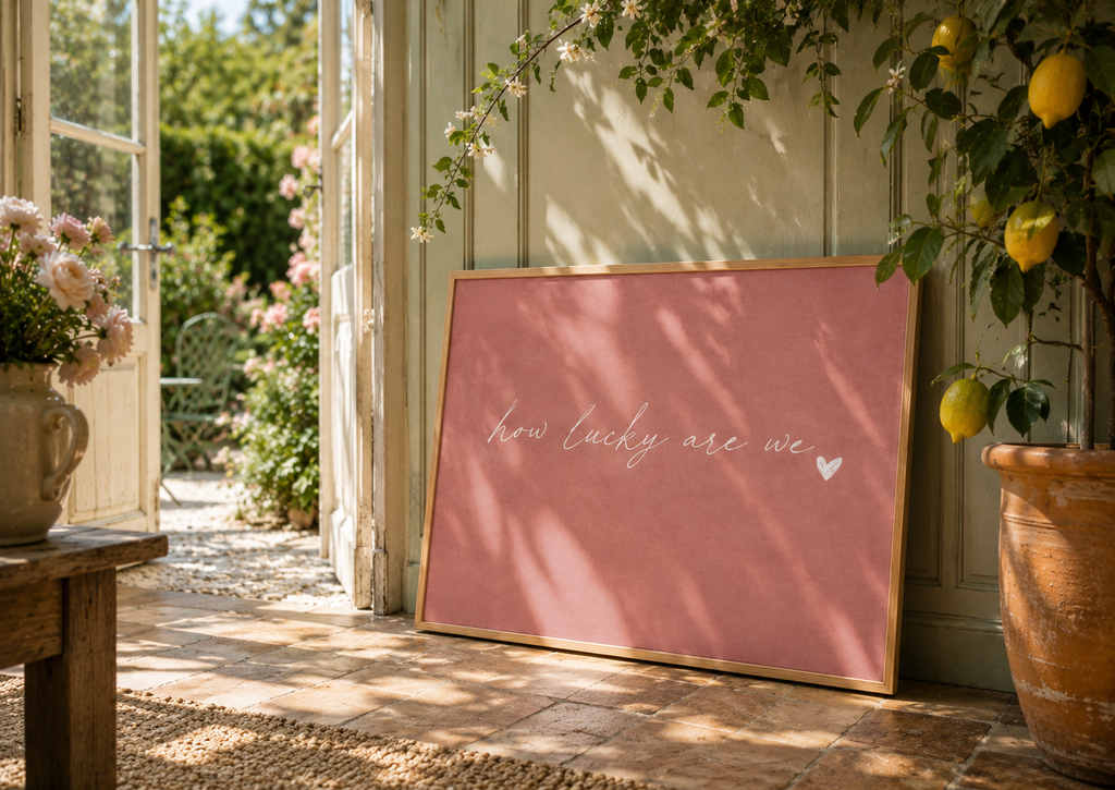 How Lucky Are We Art Print | Blush Petal