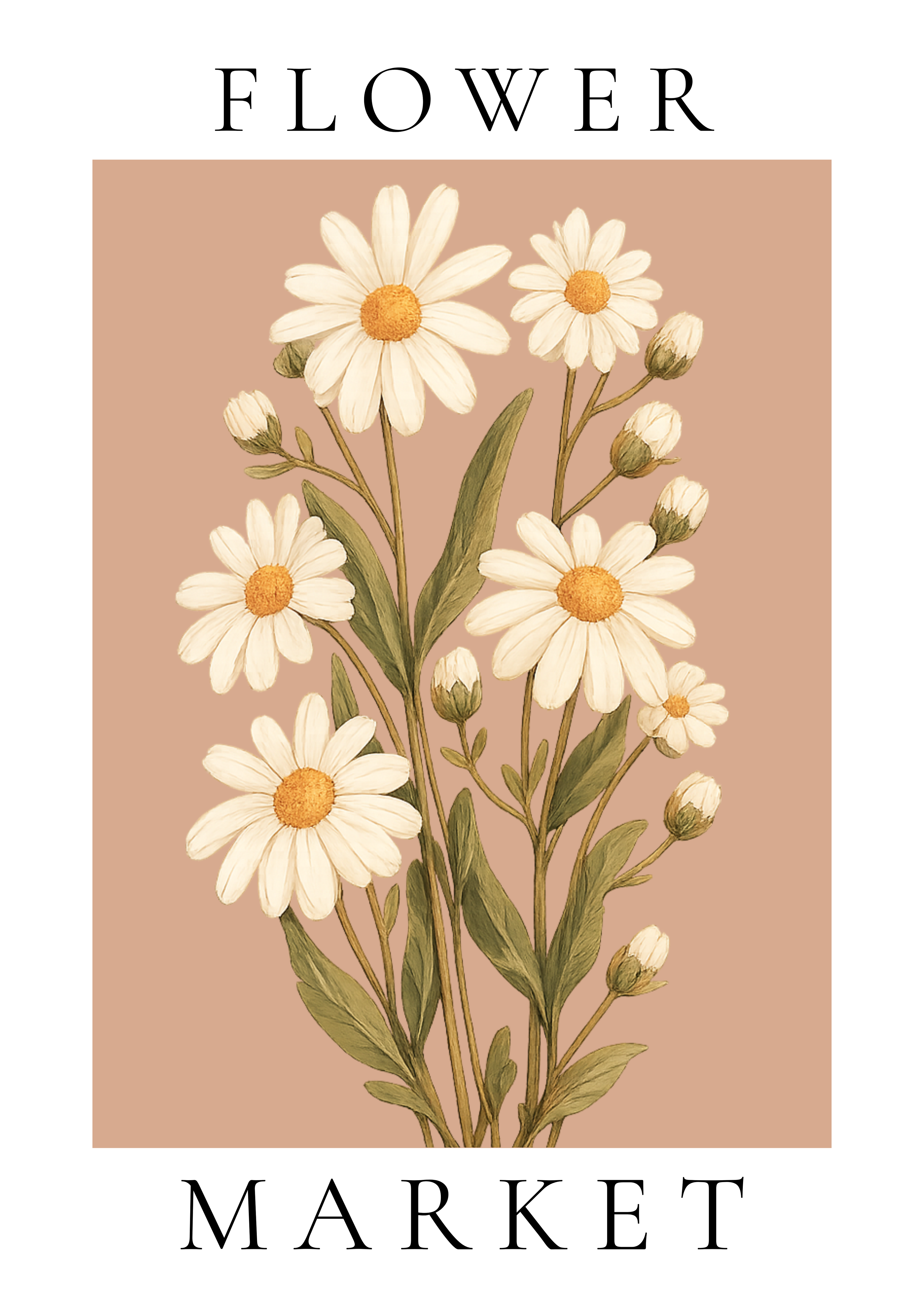 Flower Market Wall Art Print | Botanical Daisies