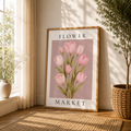 Flower Market Wall Art Print | Botanical Tulips