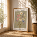 Flower Market Wall Art Print | Botanical Wildflowers