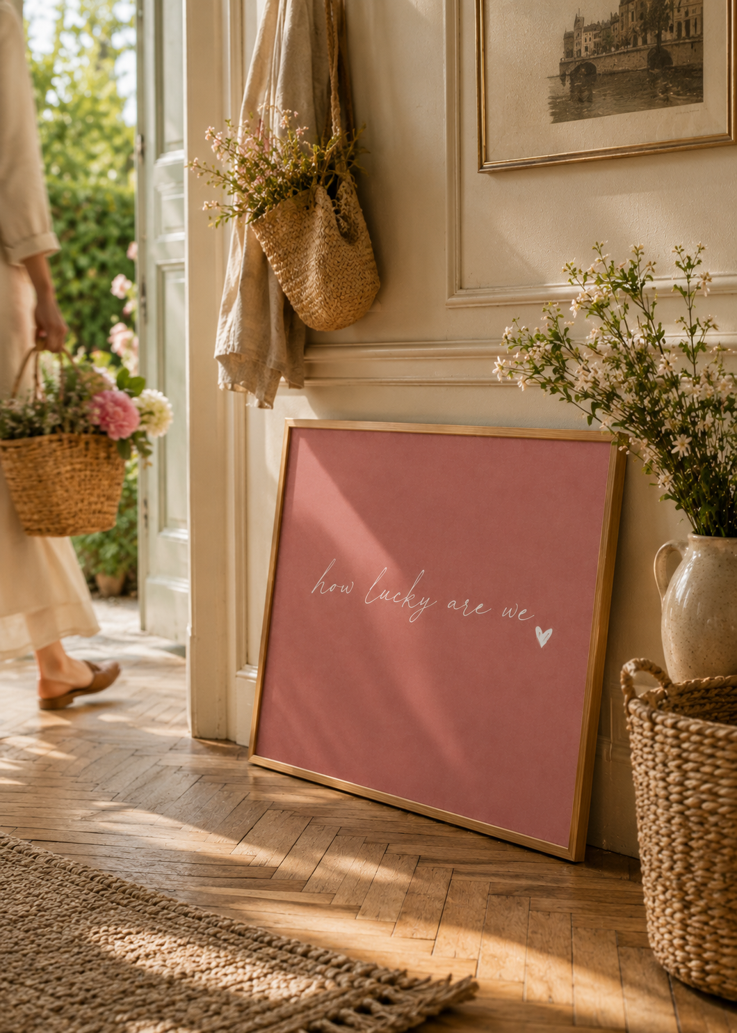 How Lucky Are We Art Print | Blush Petal