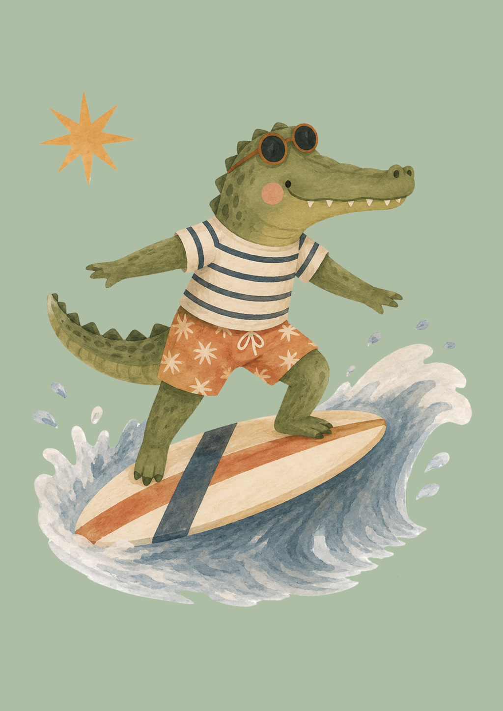 Surfing Crocodile