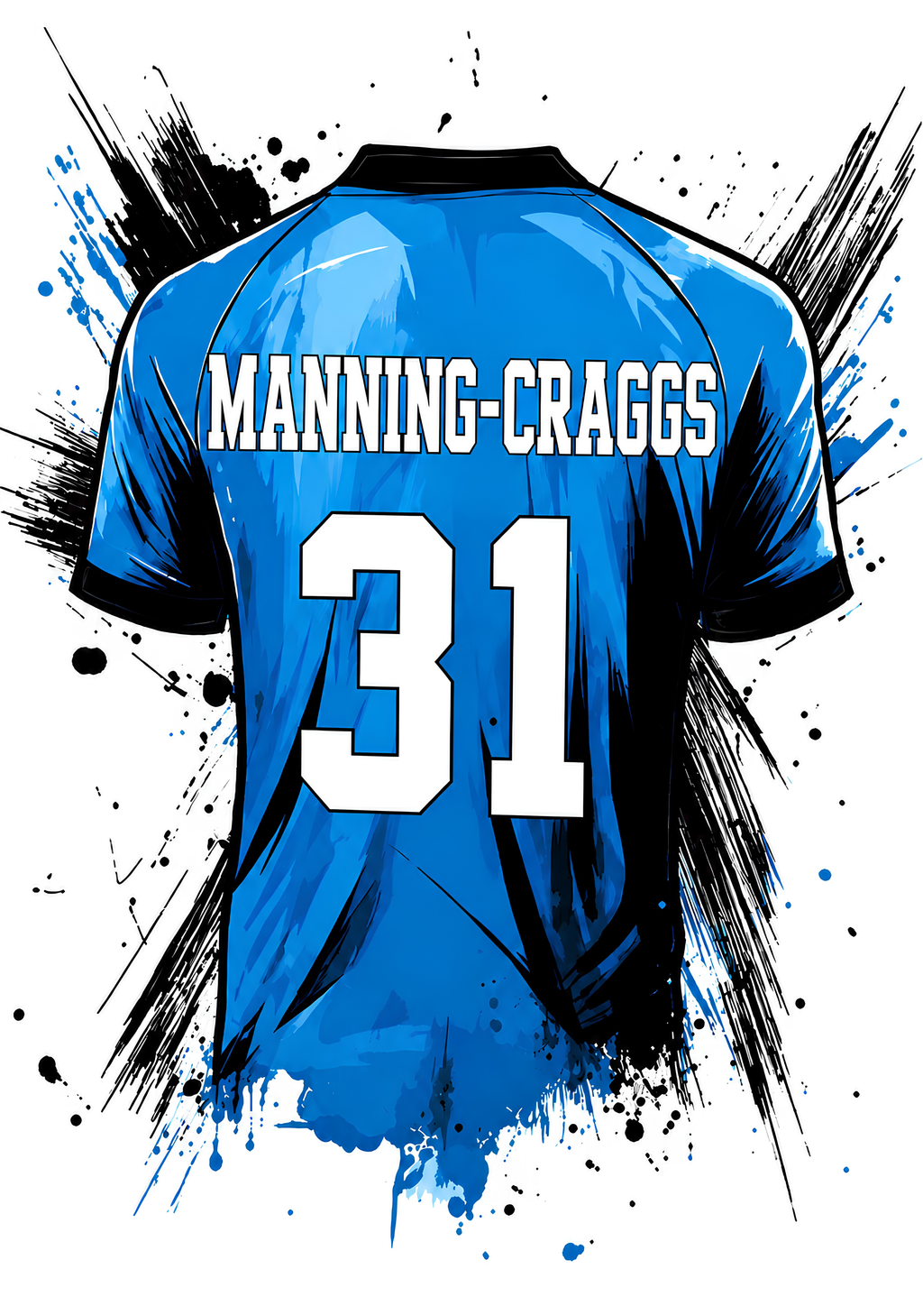 Personalised Football Shirt Print | Custom Name & Number