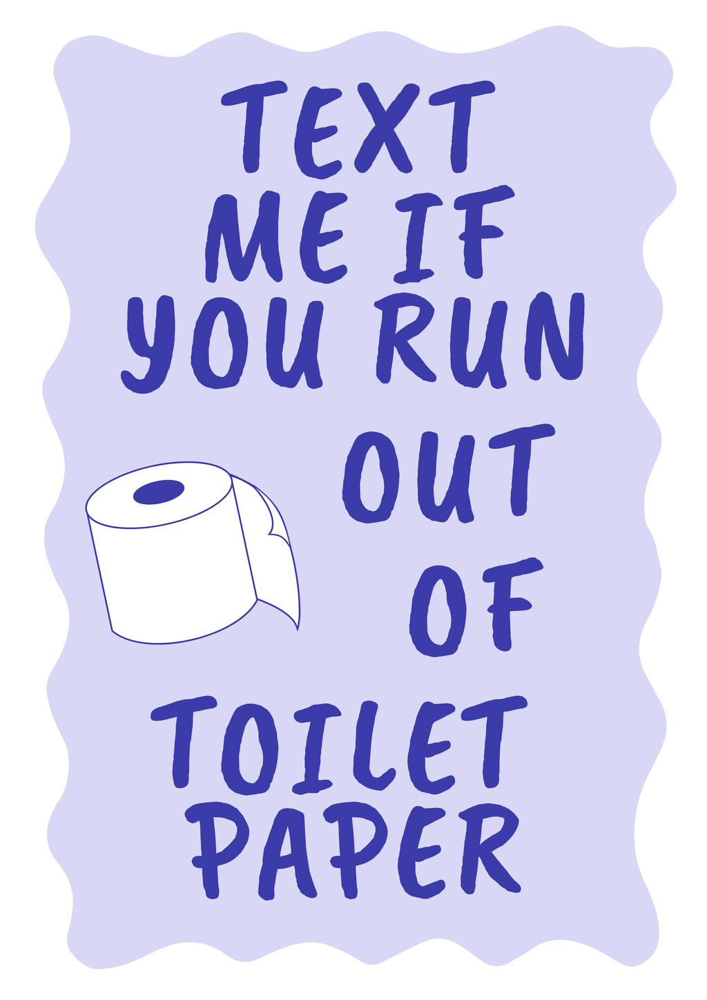 Text Me Toilet Paper Print | Lavender & Navy