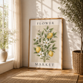 Flower Market Wall Art Print | Botanical Lemons