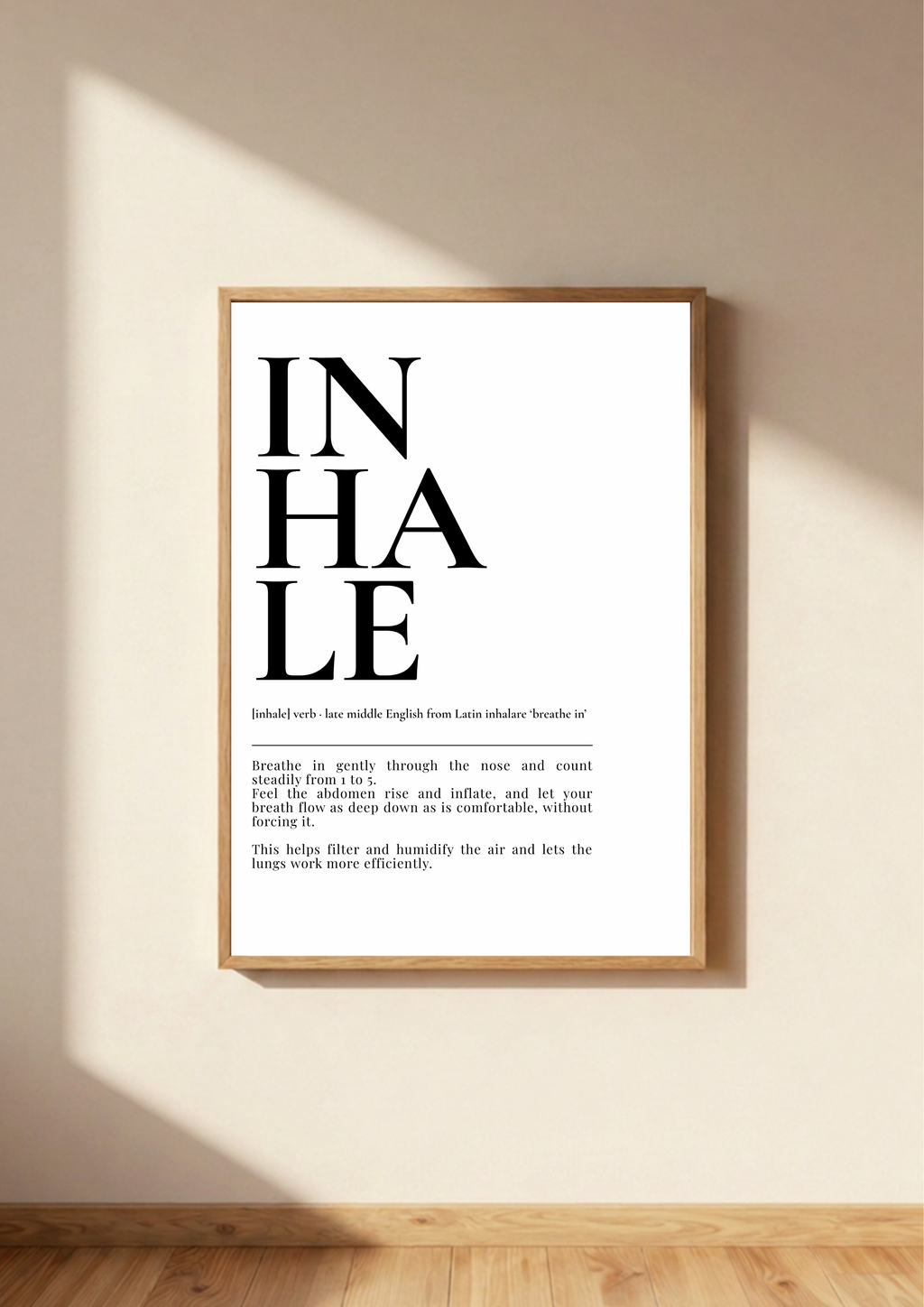 Inhale Definition Print