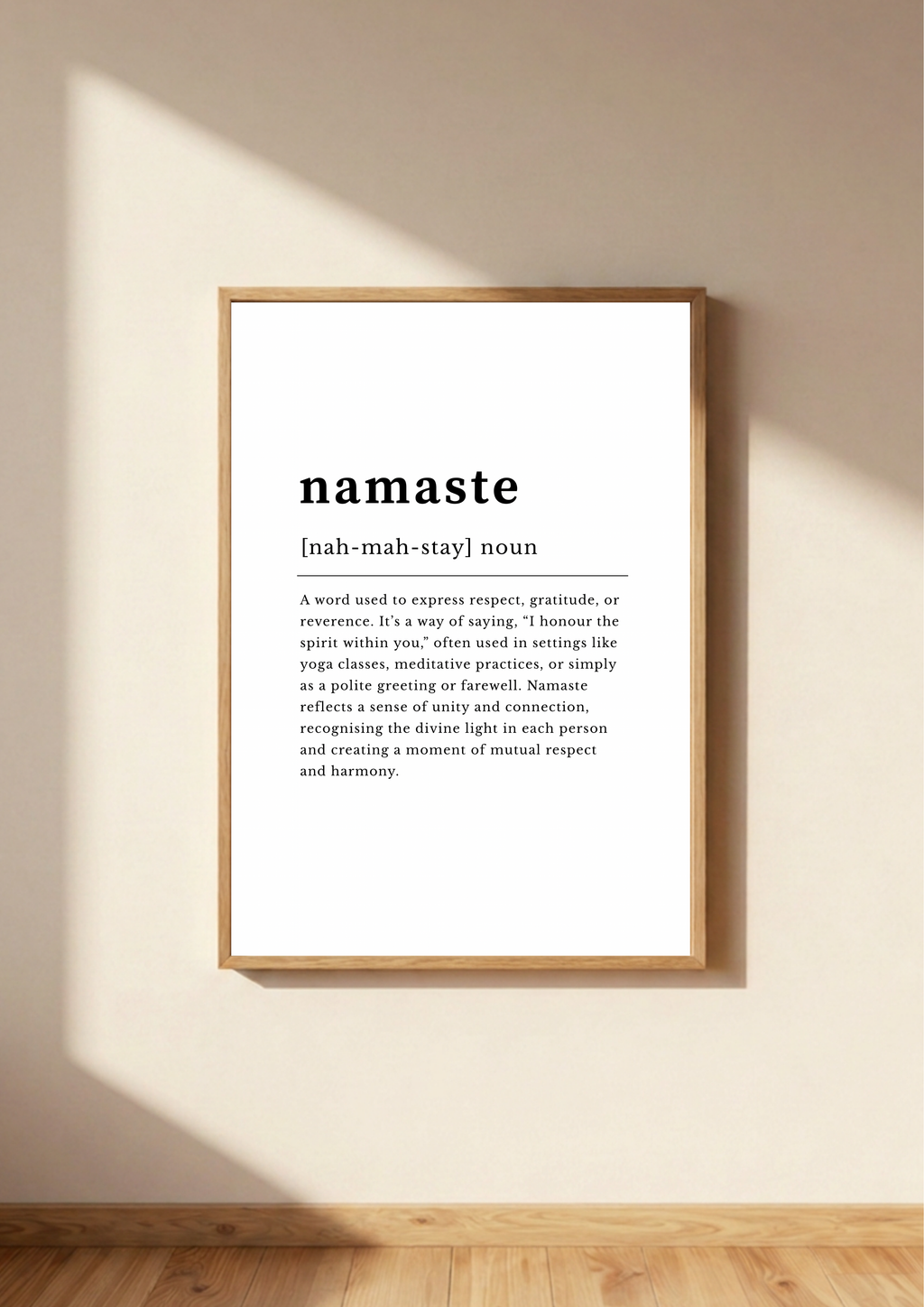 Namaste Definition Print