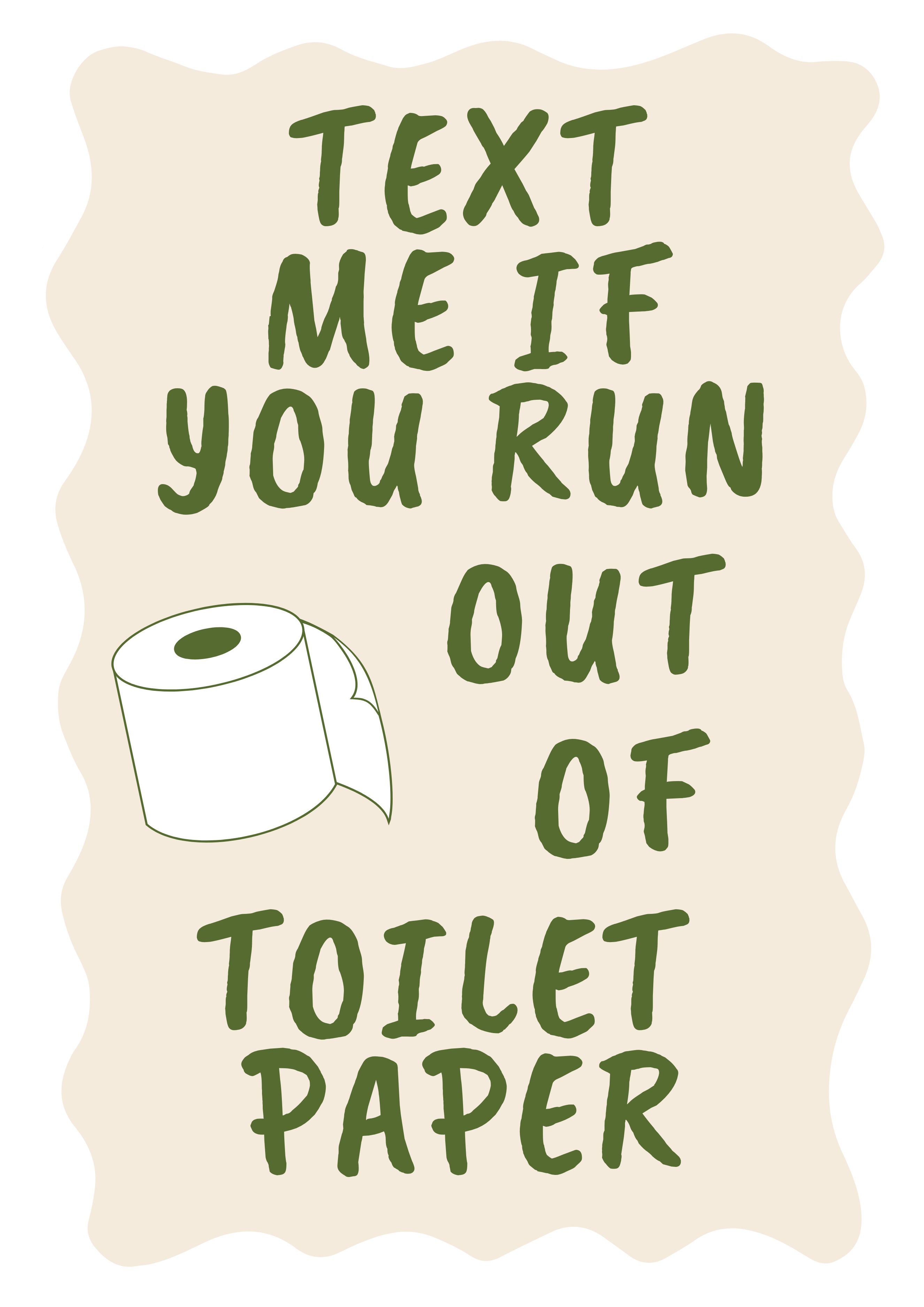 Text Me Toilet Paper Print | Bottle Green