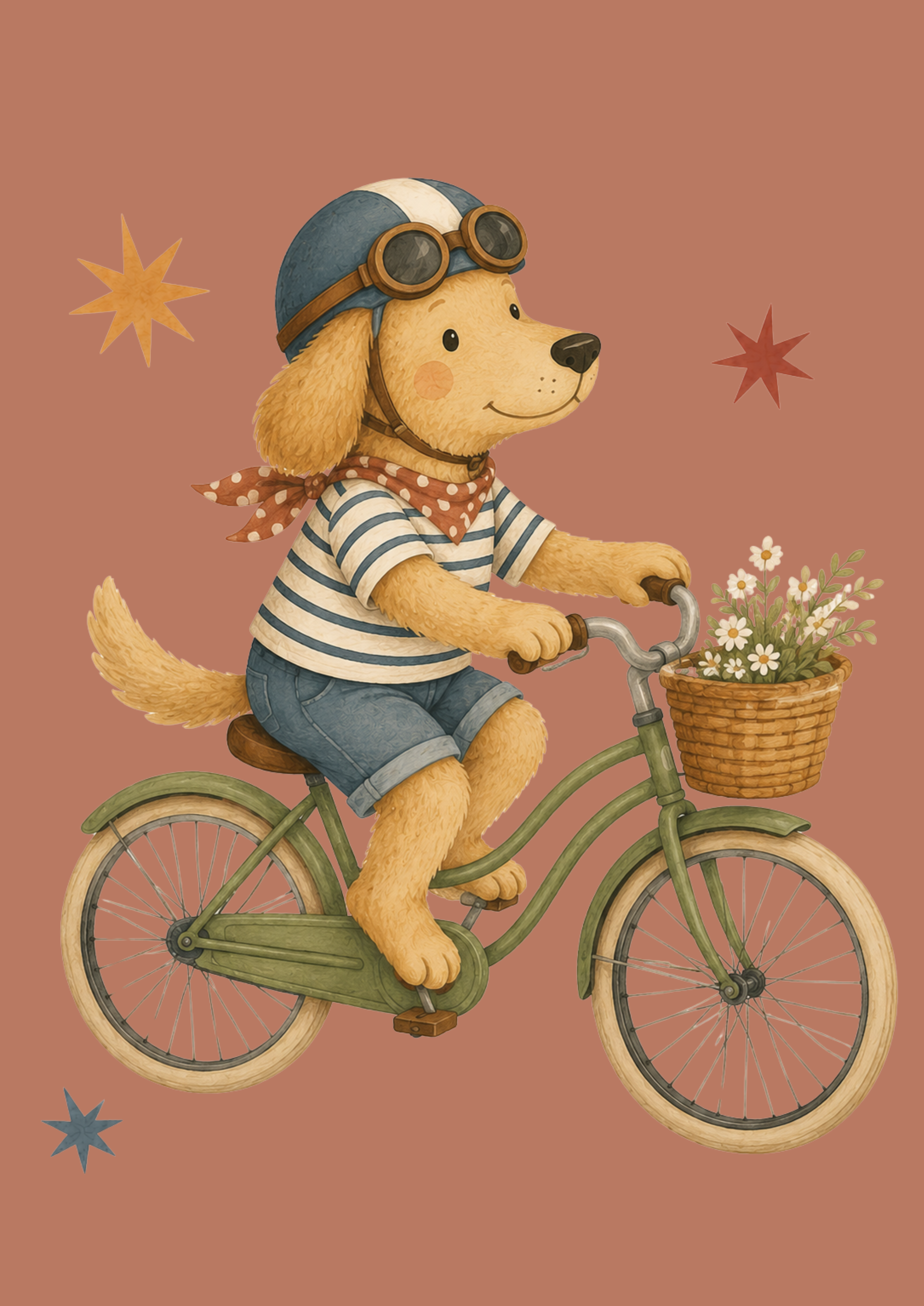 Golden Retriever on Bicycle