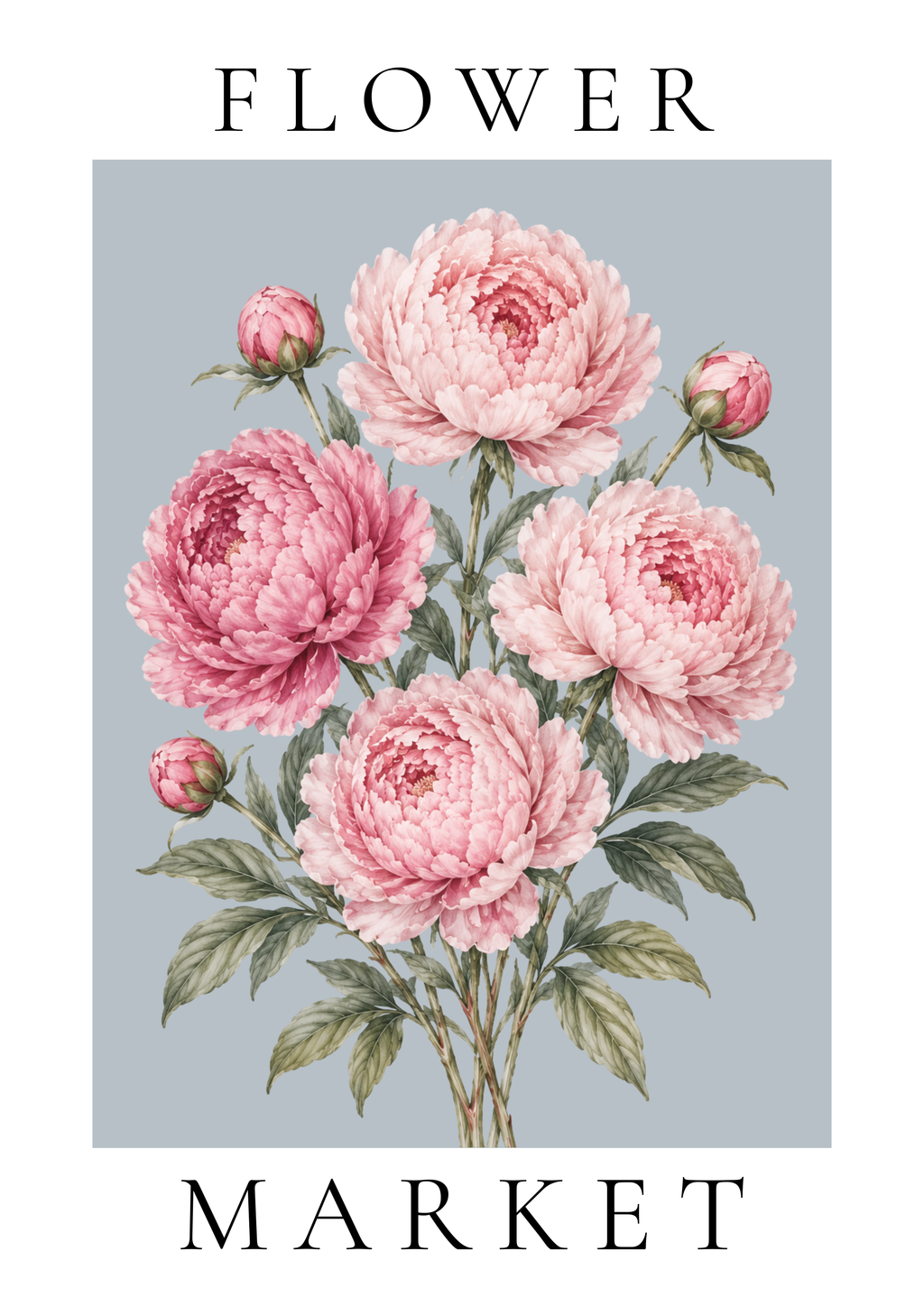 Flower Market Wall Art Print | Botanical Roses