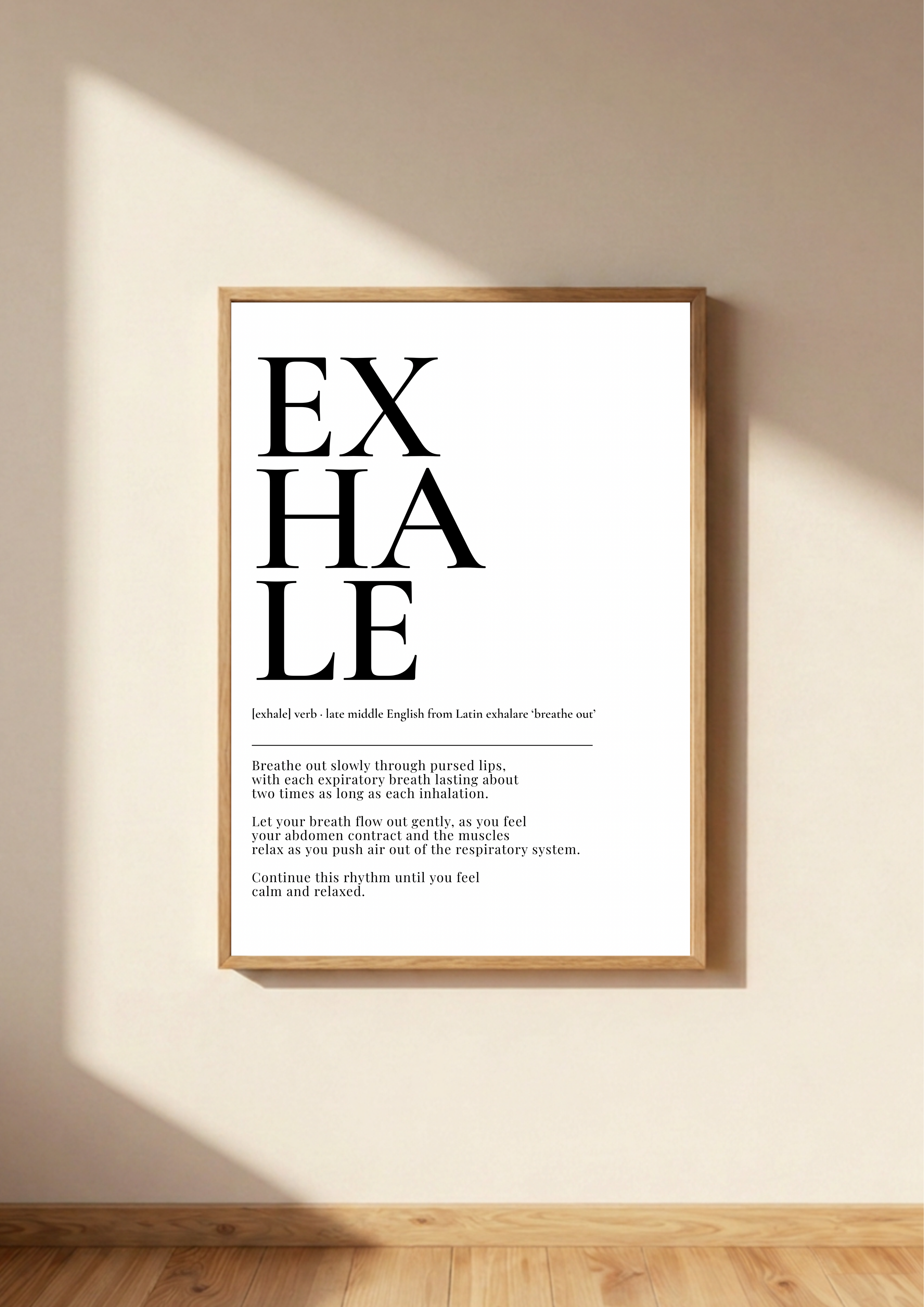 Exhale Definition Print