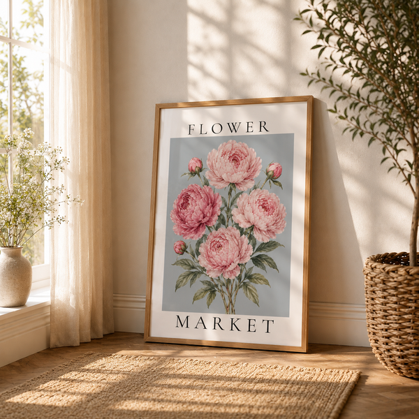 Flower Market Wall Art Print | Botanical Roses