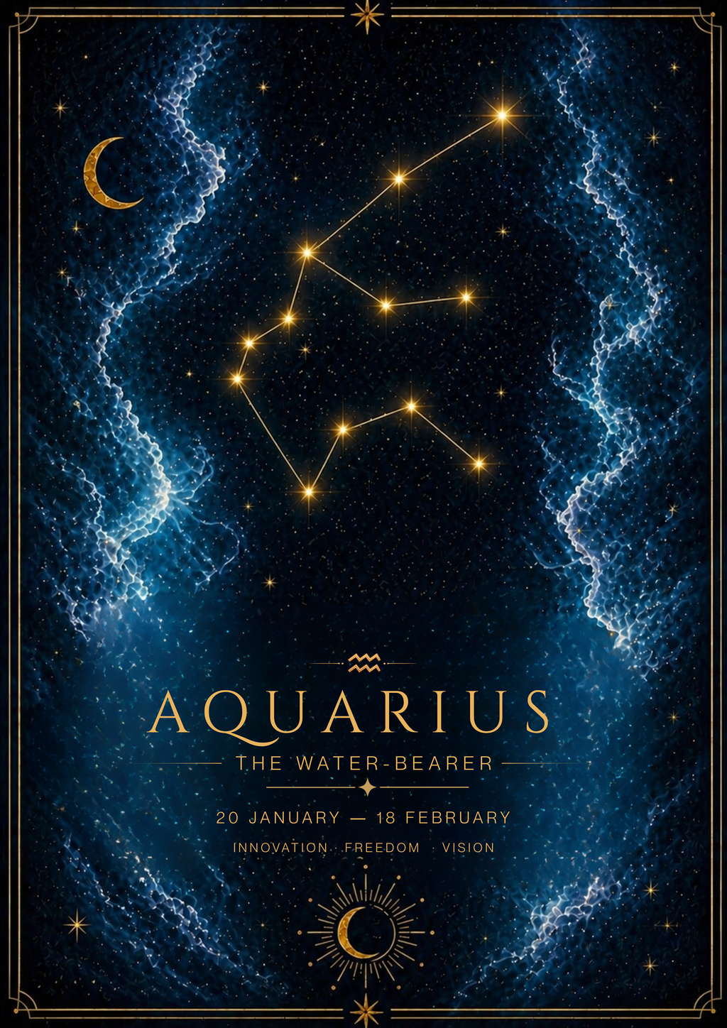 Aquarius Zodiac Star Sign Art Print