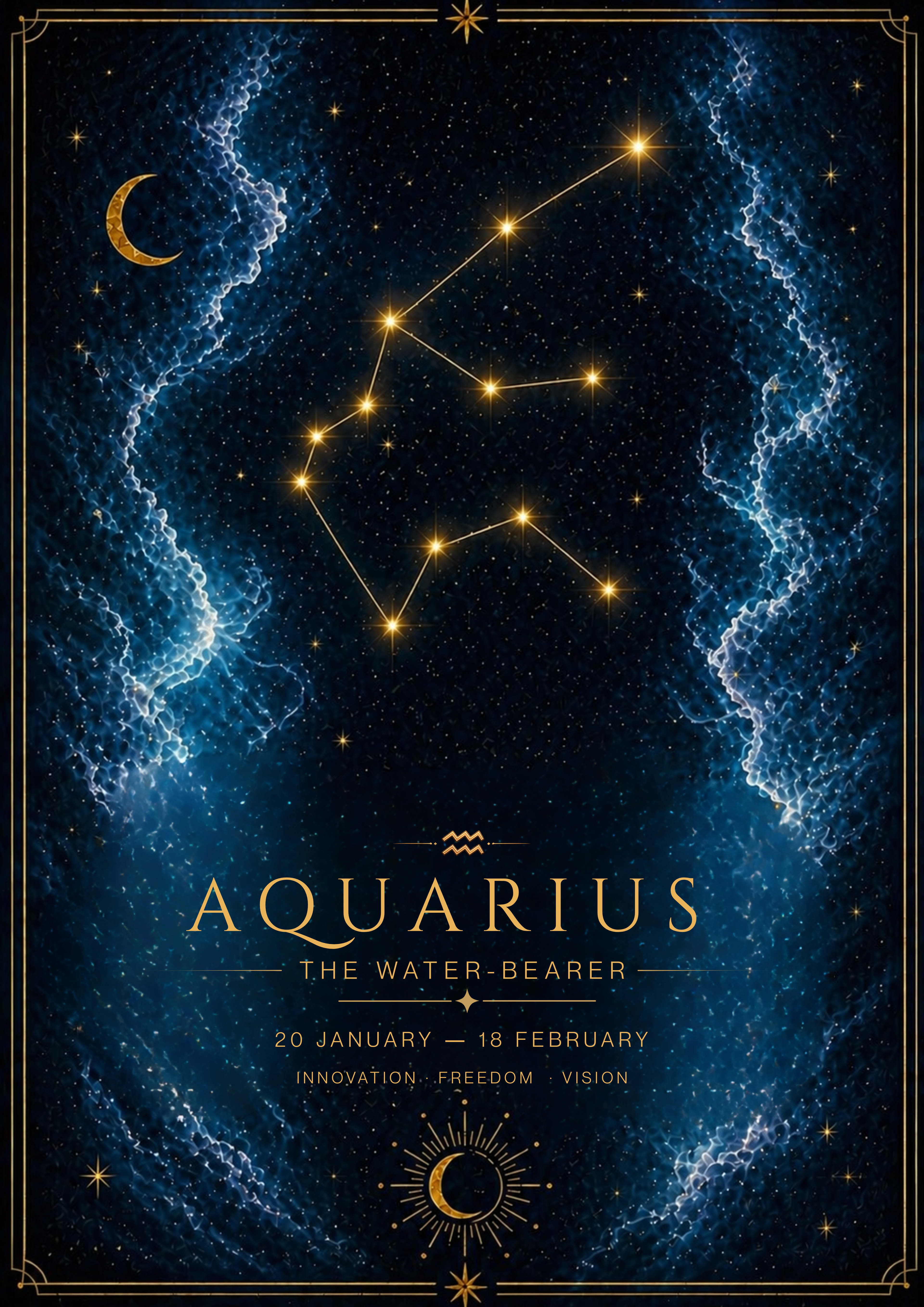 Aquarius Zodiac Star Sign Art Print