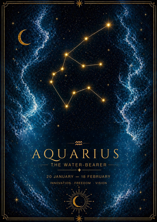 Aquarius Zodiac Star Sign Art Print