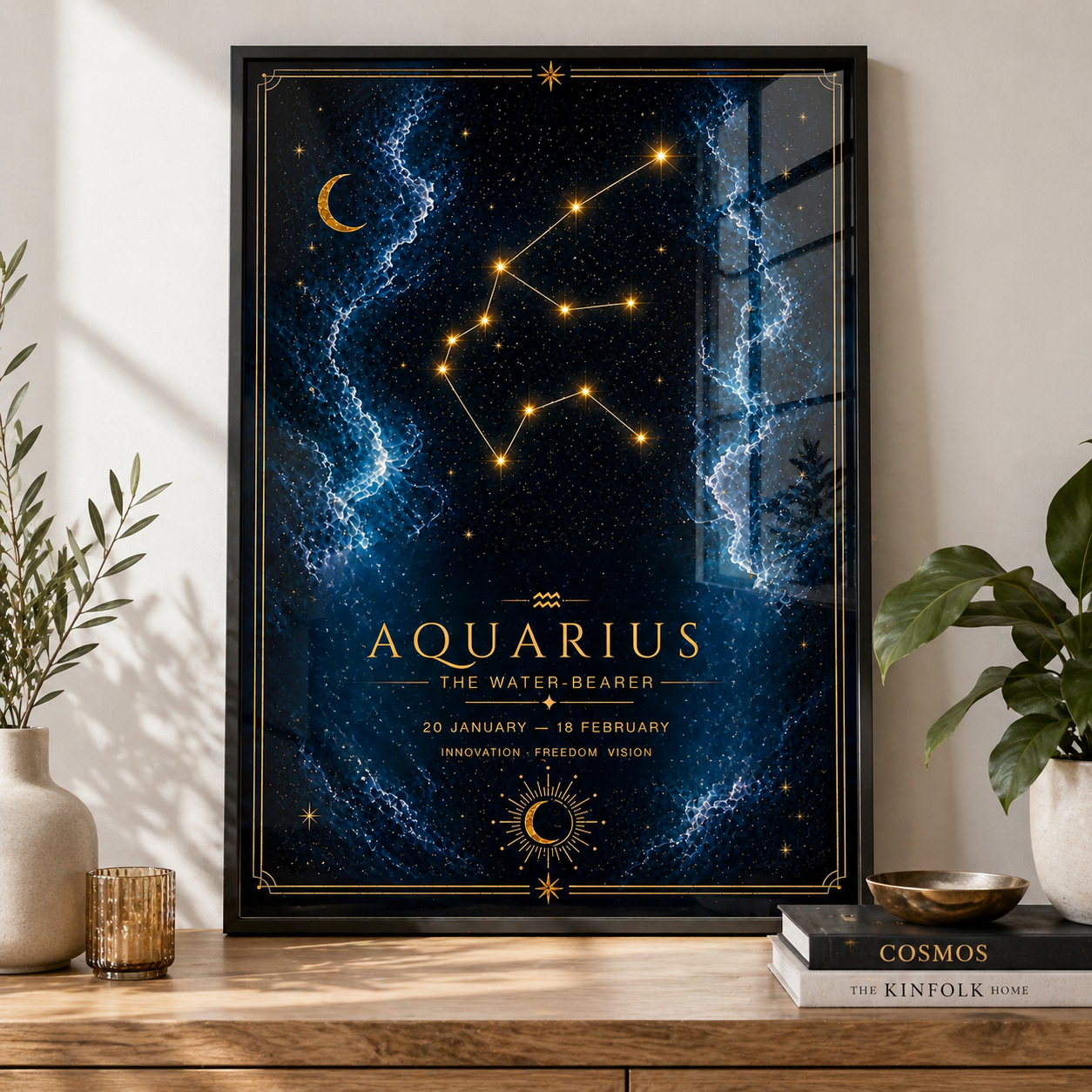 Aquarius Zodiac Star Sign Art Print