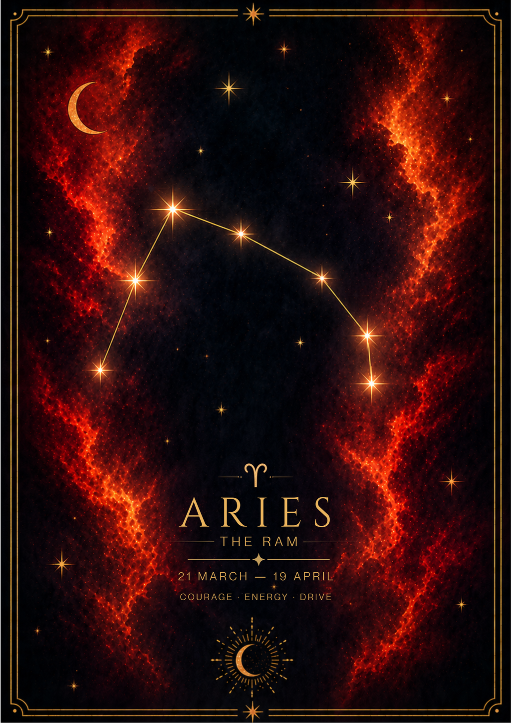Aries Zodiac Star Sign Art Print
