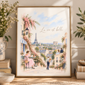 La Vie Est Belle – Paris Watercolour Art Print | Romantic French Wall Decor