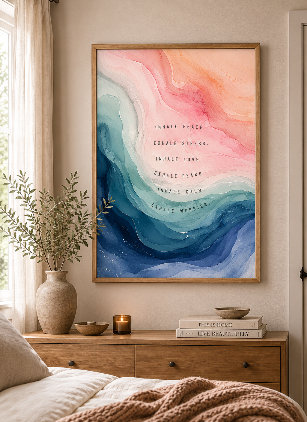Inhale Peace, Exhale Worries Art Print