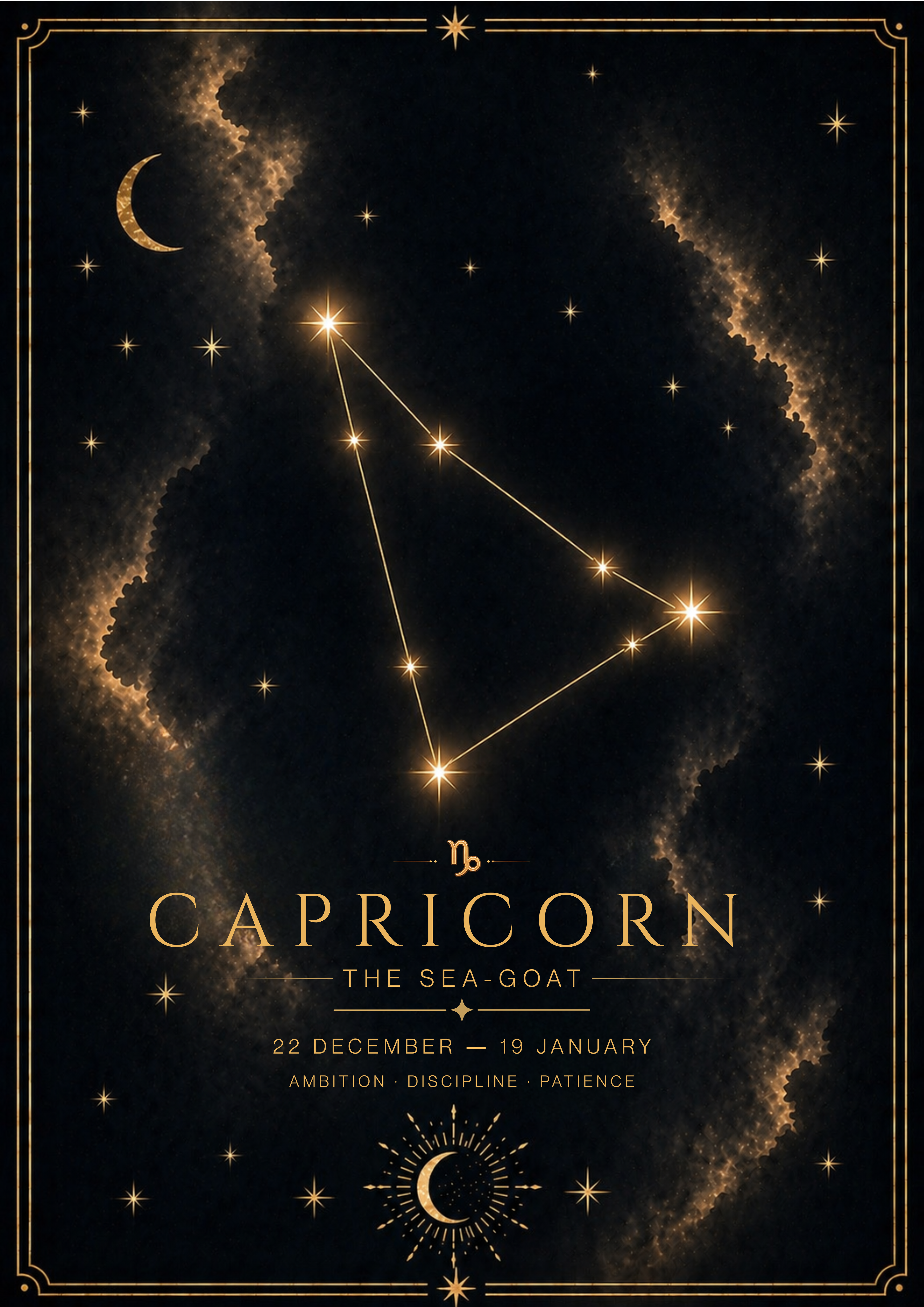 Capricorn Zodiac Star Sign Art Print