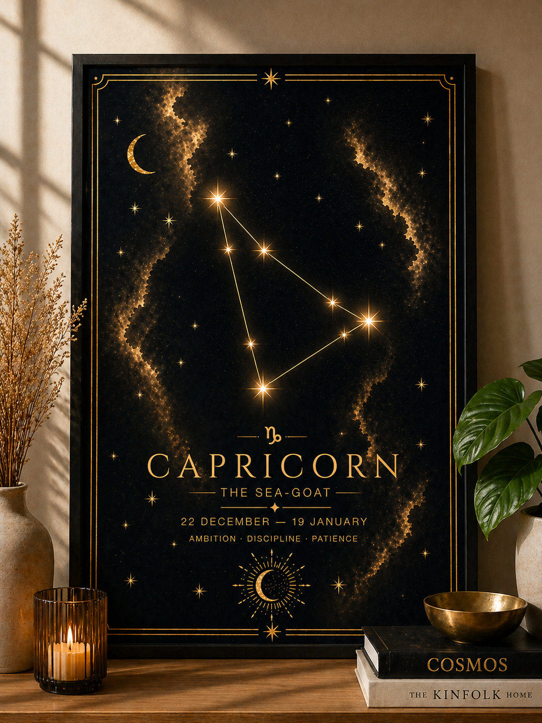 Capricorn Zodiac Star Sign Art Print