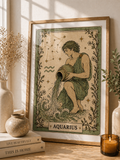 Vintage Aquarius Zodiac Star Sign Art Print