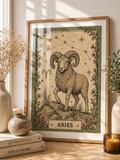 Vintage Aries Zodiac Star Sign Art Print