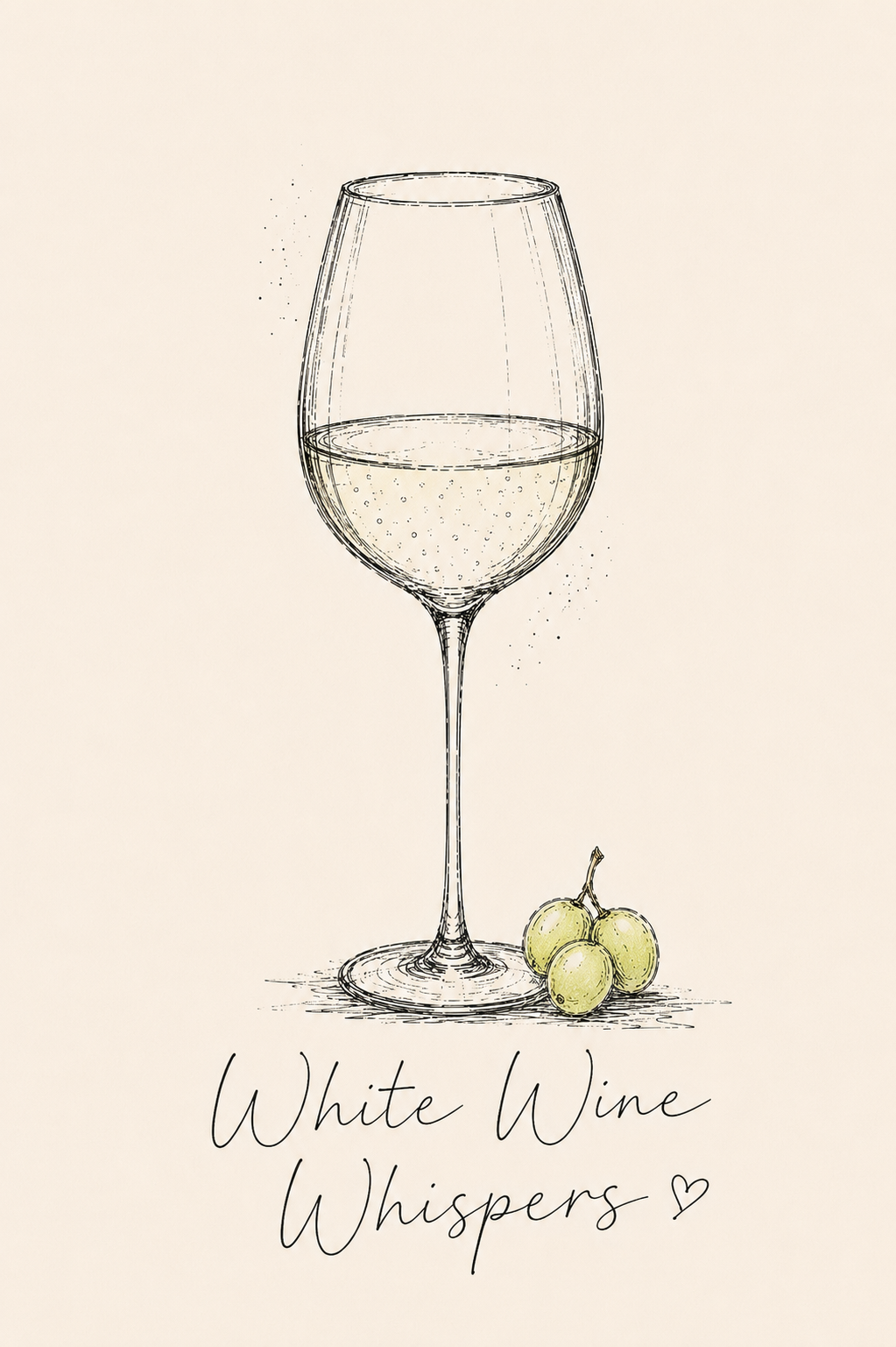 White Wine Whispers Art Print