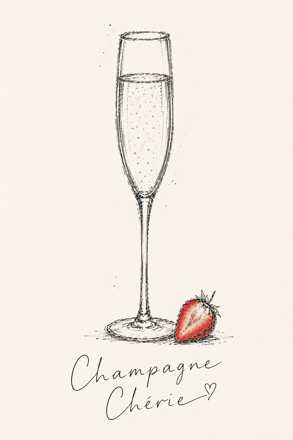 Champagne Cherie Art Print