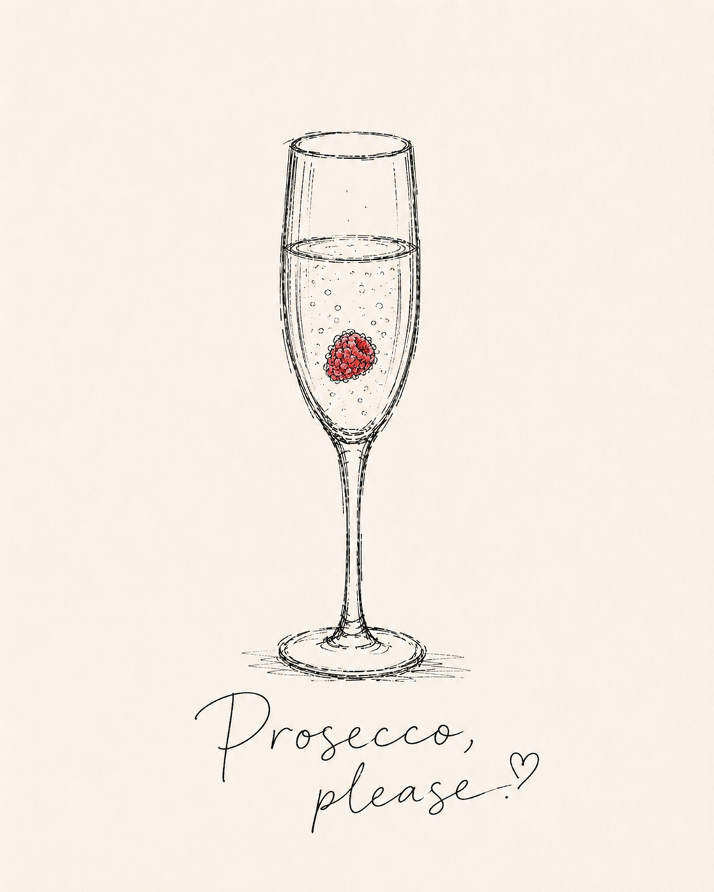 Prosecco Please Art Print