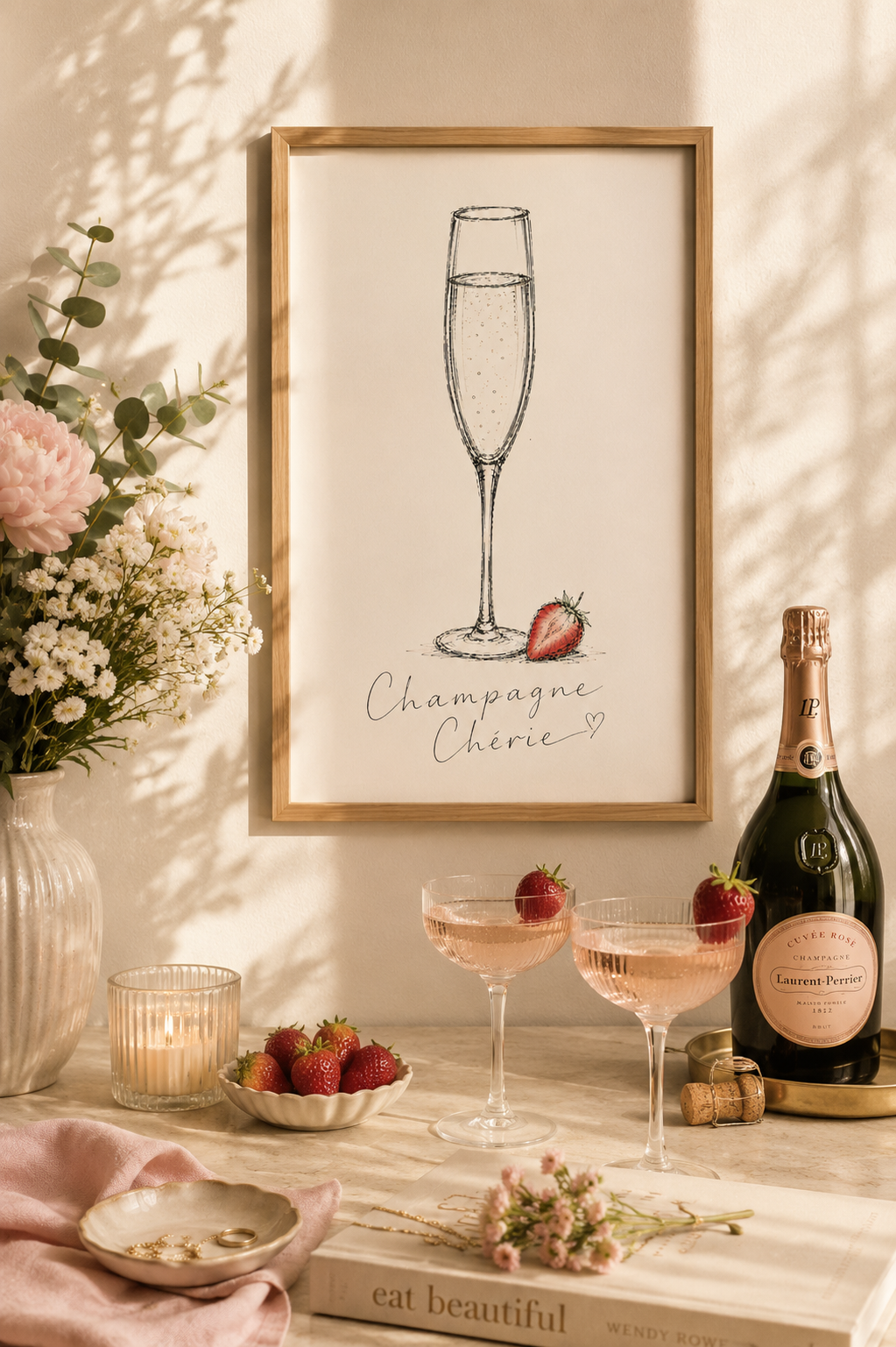 Champagne Cherie Art Print