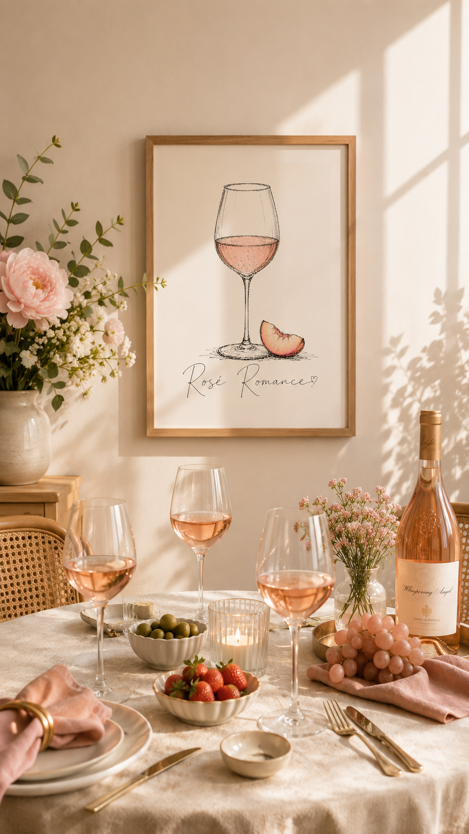 Rosé Romance Art Print