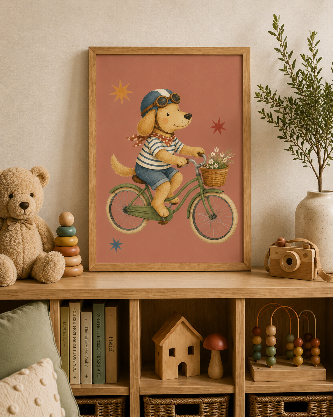 Golden Retriever on Bicycle