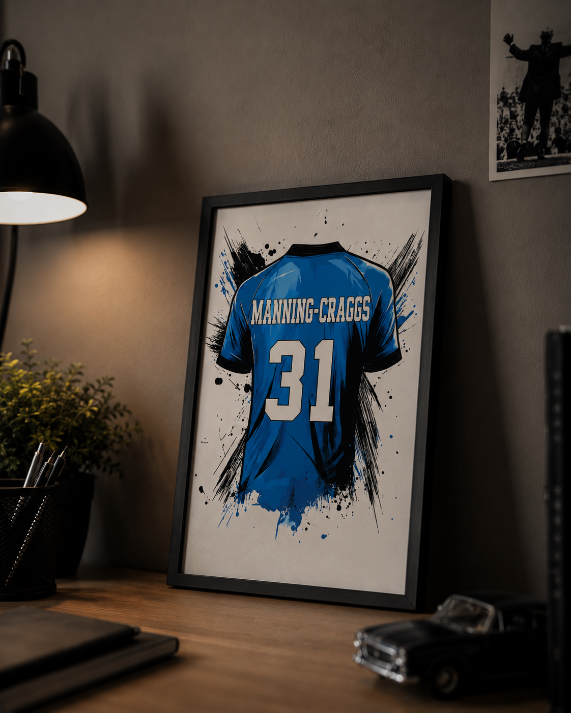 Personalised Football Shirt Print | Custom Name & Number