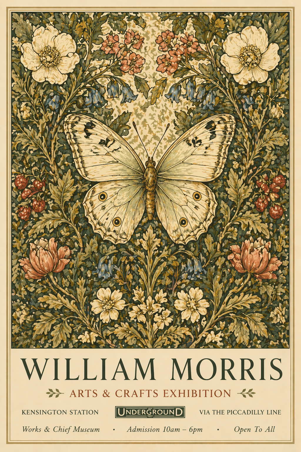 Butterfly & Bluebell Exhibition Print
