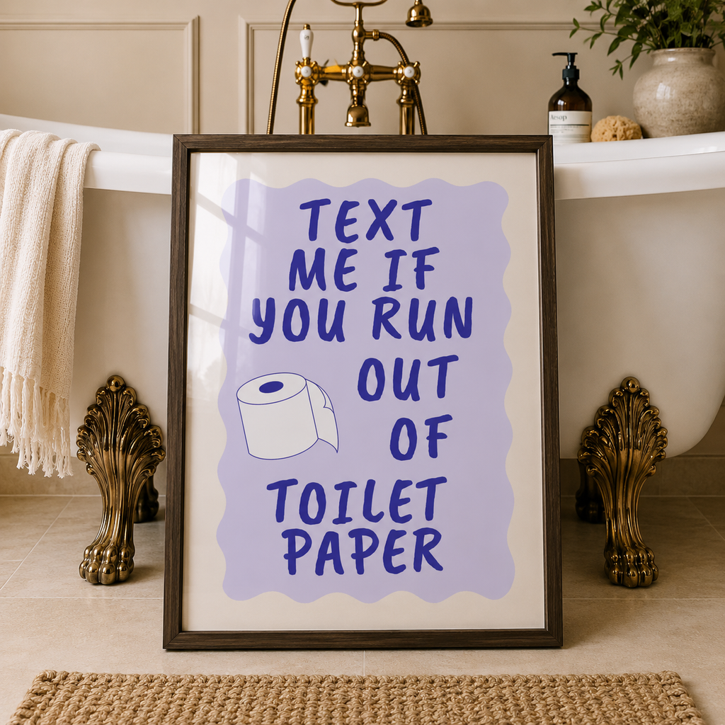Text Me Toilet Paper Print | Lavender & Navy