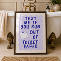 Text Me Toilet Paper Print | Lavender & Navy