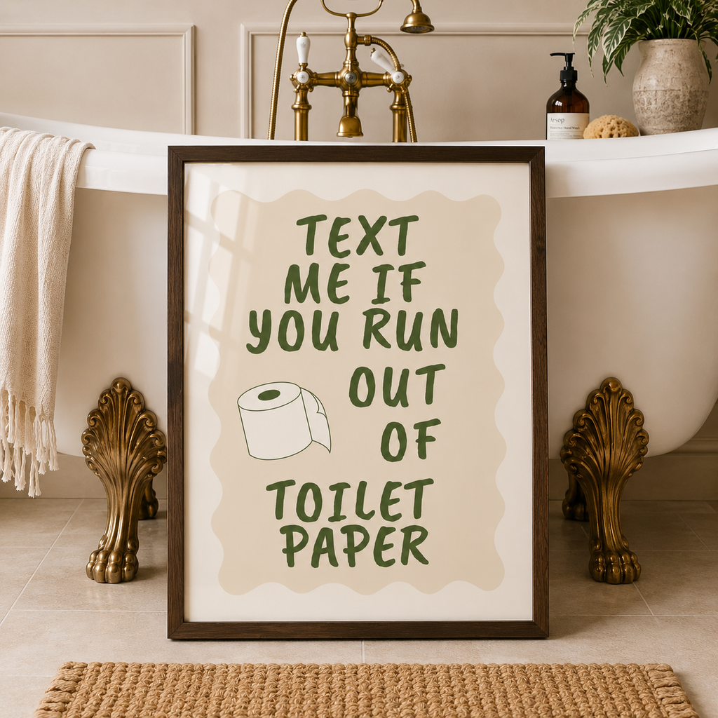 Text Me Toilet Paper Print | Bottle Green