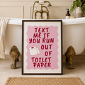 Text Me Toilet Paper Print | Hot Pink