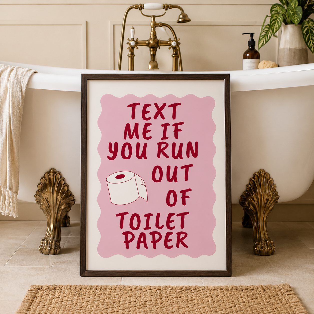 Text Me Toilet Paper Print | Hot Pink