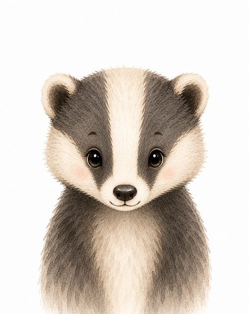 Badger Nursery Print