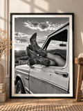 Wild at Heart – Black & White Cowgirl Boots Western Wall Art Print
