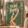 Wild Thing Western Wall Art Print | Vintage Sage Green Cowgirl Poster