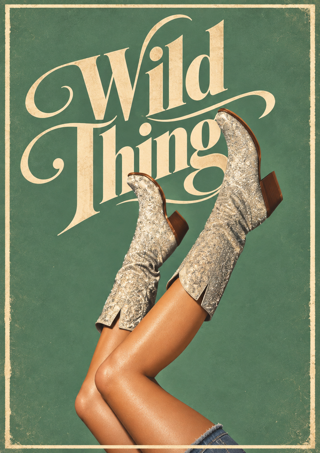 Wild Thing Western Wall Art Print | Vintage Sage Green Cowgirl Poster