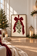 Under the Mistletoe | Vintage Christmas Bow Print