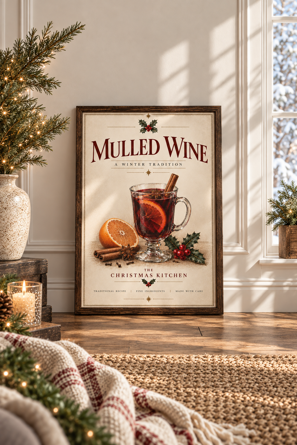 A Winter Tradition | Vintage Mulled Wine Christmas Print