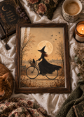 The Midnight Ride – Vintage Witch & Black Cat Art Print