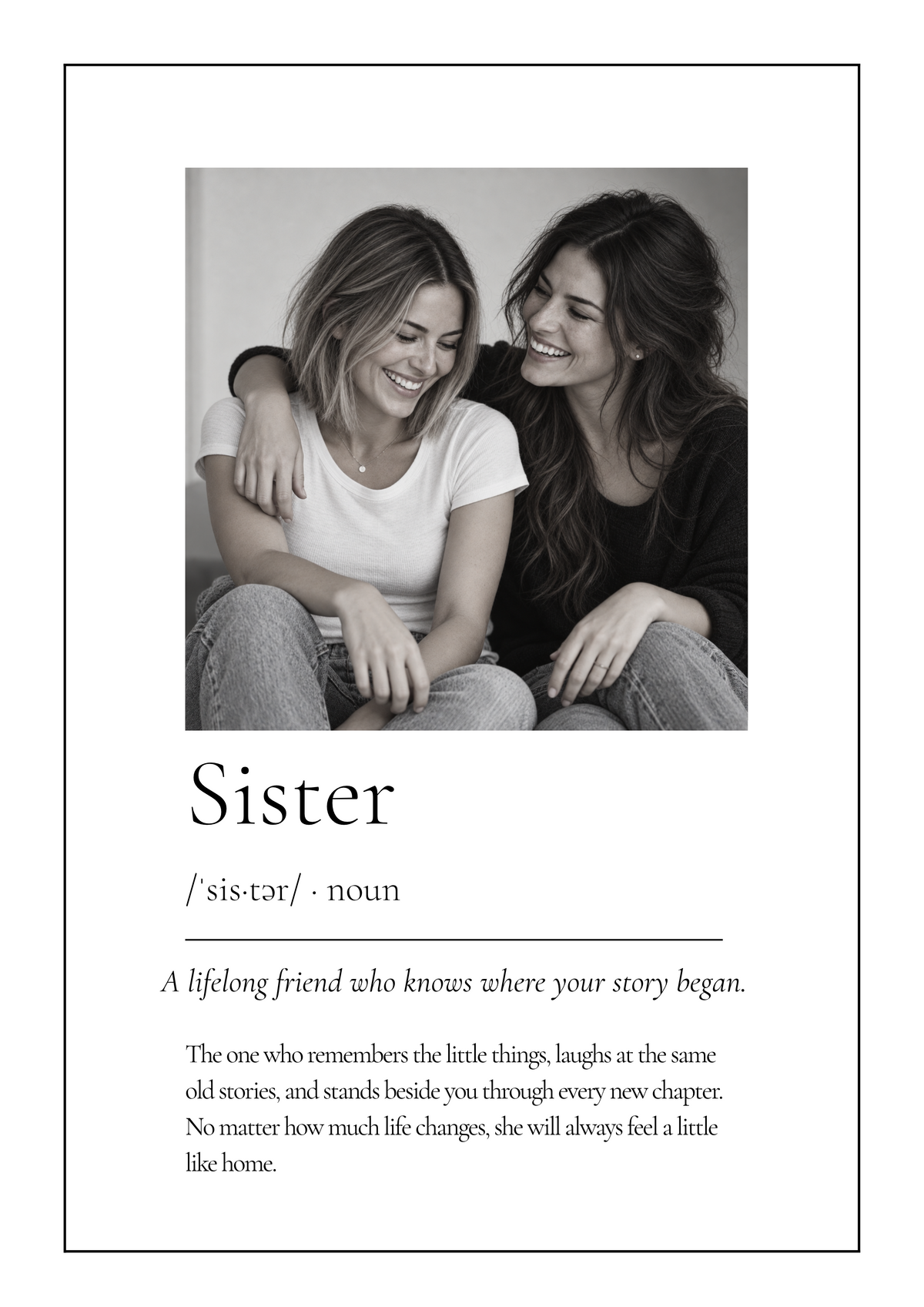 Personalised Sister Photo Definition Print