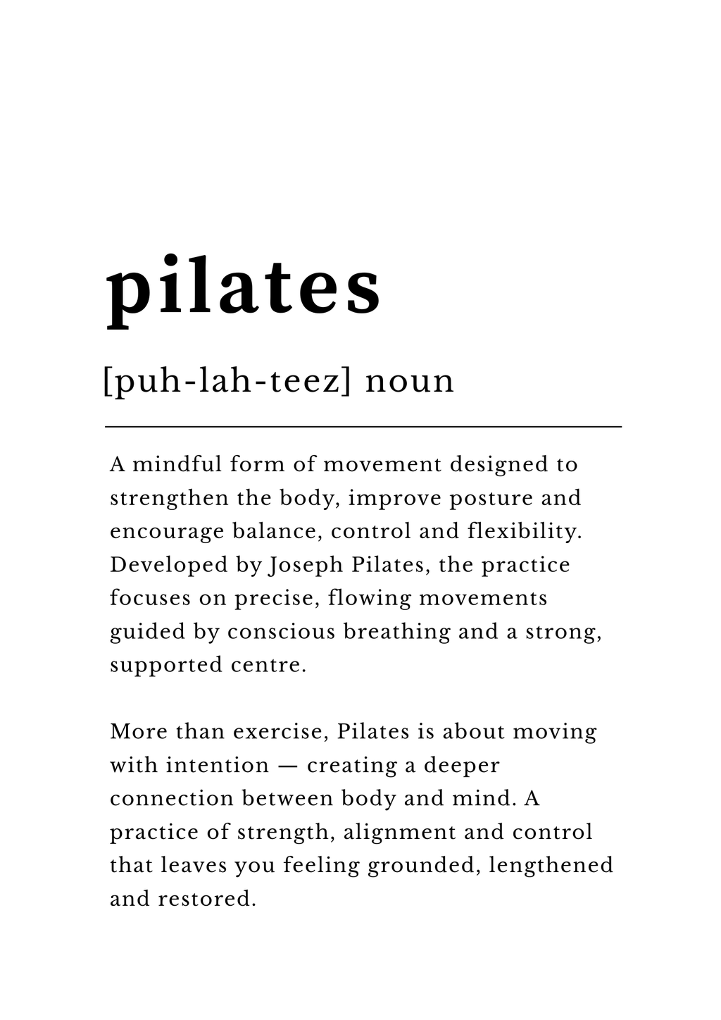 Pilates Definition Print